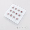 12PCS OF CZ SPIDER WEB 316L SURGICAL STEEL L-SHAPE NOSE RING BOX